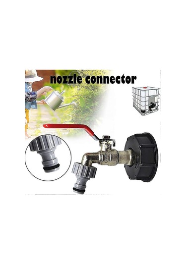 Tank Musluğu 1000l S60x6 Ibc Musluk Bağlantısı 1/2" Hortum Bağlantısı, Tahliye Tankı