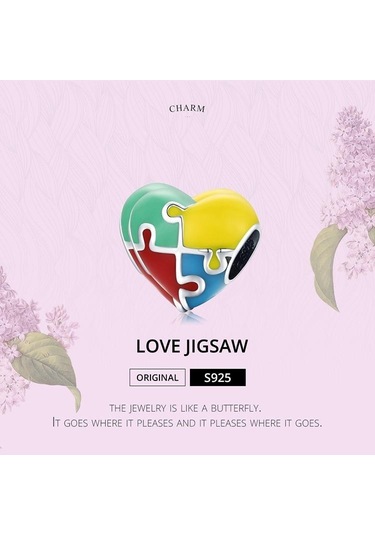 Wostu 925 Ayar Gümüş Charm Aşk Yapboz Renkli Boncuk Kolye Fit Bilezik Kolye Kadınlar Takı İçin, Seçenekler: 925 Silver Wostu 925 Ayar Gümüş Charm Aşk Yapboz Renkli Boncuk Kolye Fit Bilezik Kolye Kadınlar Takı İçin, Seçenekler: 925 Silver