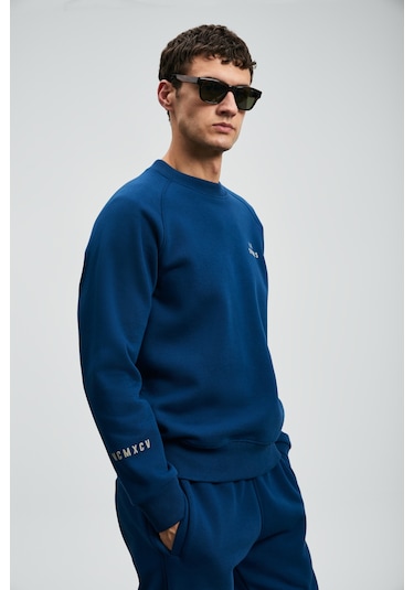 Lufian Sıgma Erkek Sweatshirt Saks Saks 112030186100240 Saks Mavi
