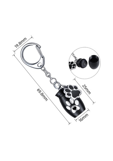 Homyl Alüminyum Alaşım Anahtarlık Pet Urn Değerli Siyah Altın