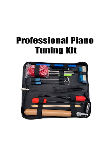 Profesyonel Piyano Akort Seti 16 Parça Piyano Akort Alet Seti Akort Anahtarı Kolu Keçe Piyano Tamir Aksesuarları Dahil