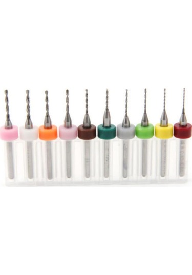 Tungsten Karbür Mini Cnc Matkap Uç Pcb Baskı Devre 10 Lu Set 0.6-1.5mm