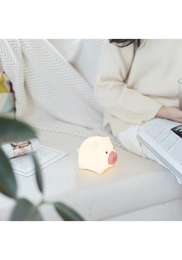 Homyl Usb Şarj Edilebilir Led Gece Işığı Lambası Silikon Beyaz