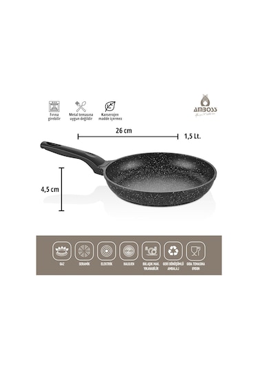 Amboss Montana 3 Parça Granit Set Siyah Siyah