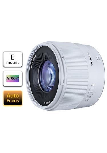Yongnuo 50mm F/1.8s Da Lite Apsc Otofokus Lens, Beyaz Sony E