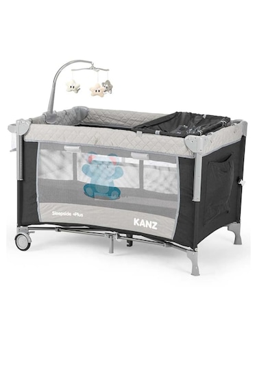 Kanz Sleepside +Plus Anne Yanı Park Yatak Ve Oyun Parkı Siyah + Yatak