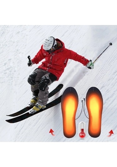 Ulzyvf Usb Şarjlı Isıtmalı Ayakkabı Tabanı - Kışlık Sıcak Tabanlık 5.5-9.5 Siyah Siyah