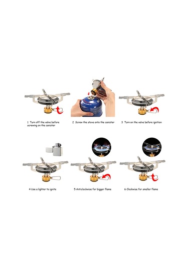 Ultralight Taşınabilir Açık Kamp Gaz Sobası Yürüyüş Sırt Çantasıyla Piknik Pişirme Ocağı 3500 W Altın - Gümüş