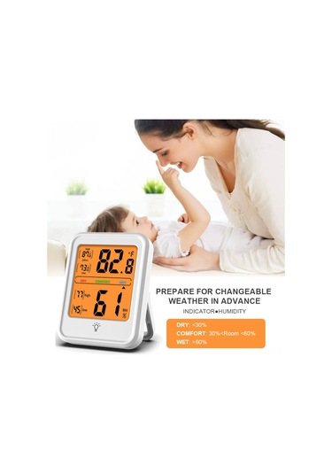 Folinda Ev İçin Endüstriyel Seviye Isı Ve Nem Ölçer - Büyük Ekranlı Hava Durumu İzleyici Mc-42 Kahve İngilizce Versiyon