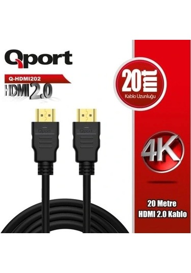 Qport Q-hdmı202 20m Hdmı Altın Uçlu 2.0v 4k Kablo