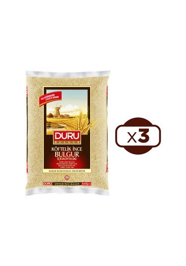 Duru Çiğ Köftelik İnce Bulgur 3 x 1 KG