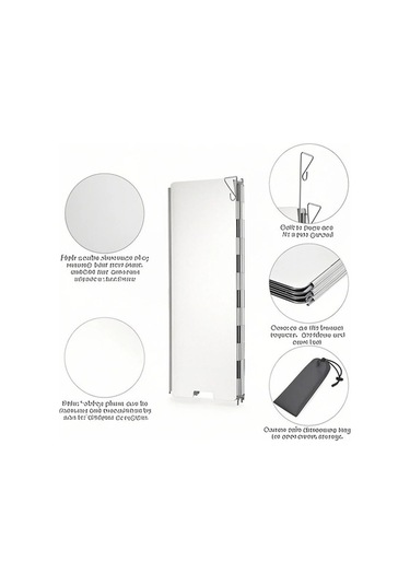 Tongxida Katlanır Rüzgarlık 8 Parça - Hafif Ve Dayanıklı Gümüş Renk, Kamp Ocağı İçin Gümüş