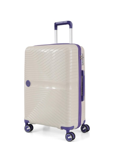 Ççs 5239 Polipropilen 3 Lü Valiz Seti Beyaz-mor Beyaz - Mor