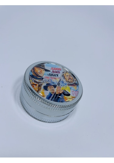 Full Metal 2Parça Kabartma Kovboy Desenli Grinder TutunÖğütücü