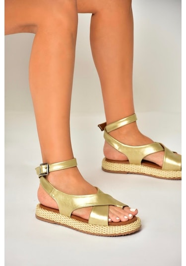 Fox Shoes U973264509 Altın Kadın Sandalet Altın