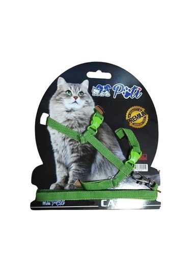 Pati Yavru Ayarlanabilir Köpek Kedi Gezdirme Takım Tasması Yeşil
