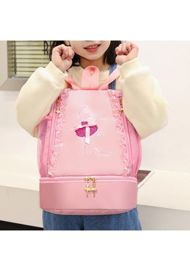 Suntek Bale Çantası Spor Yüzme Seyahat Jimnastik Için Sevimli Nakış Pembe