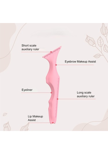 Wezone Güzellik Silikon Kalıbı - Göz Kalemi, Kaş, Dudak Çizim Yardımcısı - Pembe