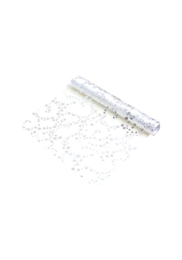 Homyl Yılbaşı Masa Örtüsü Rulo Tatil Partisi Hediyeleri Gümüş 28cmx5y