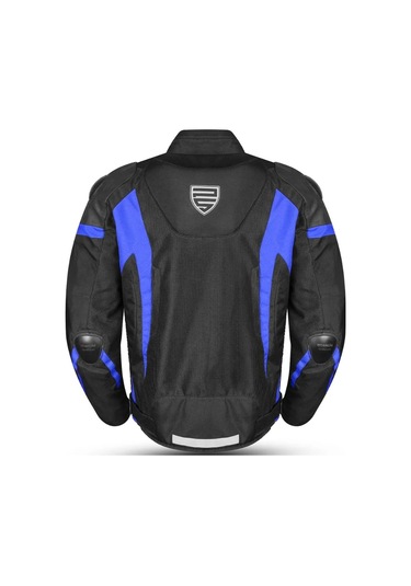 Motosiklet Montu Full Korumalı Titanyum 4 Mevsim Maxdura Hörgüçlü Model Mont Blue