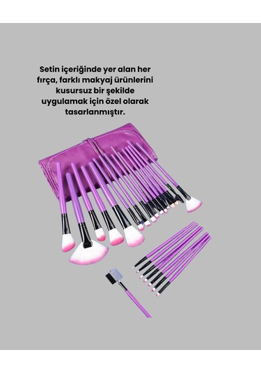 Yumuşak Fiber Kıllardan Oluşan 12'li Makyaj Fırça Seti Göz Farı Allık Ve Kontür İçin