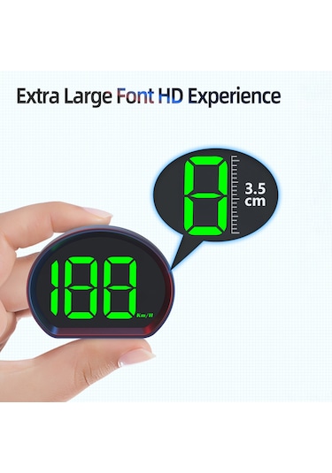 Yaozixa 3 İnç Renk Seçenekli Abs Sürücü Bilgi Gösterici, Gps İle Hız Km/h/mph Takibi, Araç İçin Kolay Kurulum