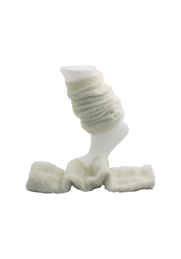 Kadın Kışlık Dizlik Sakallı Tozluk Çorap Krem