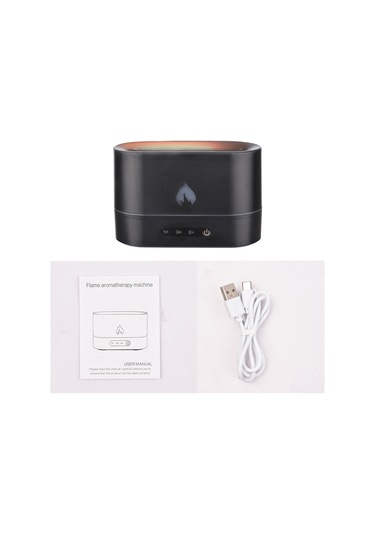 Vkemall Ev Ofis Kullanıma 250ml 3d Benzeri Alev Led Işıklı Ultrasonik Nemlendirici Aromaterapi Uçucu Parfüm Dağıtıcı
