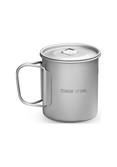 Hafif Ve Dayanıklı Titan Çelik Kamp Bardak, 375ml Kapasite, Taşınabilir Outdoor Aksesuar Gümüş Gümüş