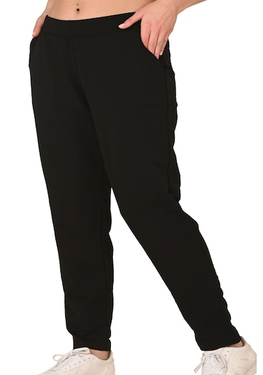 Trendhill Kadın Siyah İki İplik Büyük Beden Eşofman Altı Edy5610b Siyah