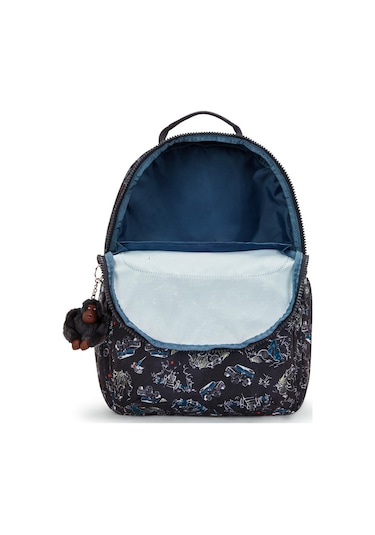 Kıplıng Seoul Lap Büyük Boy Sırt Çantası Desenli Jungle Fun Race