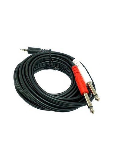 3.5 Mm Stereo Erkek/2x6.3 Mm Mono Erkek 5 Metre Ses Kablosu