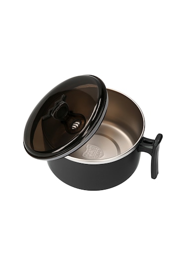 Neevoyu 1000ml Kapasiteli Çelik Lehimli Isı Yalıtımlı Microwave Uygun Yemek Kasesi, Sıcak Tutucu Kollü, Yıkama Makinesi Güvenli, Siyah Siyah