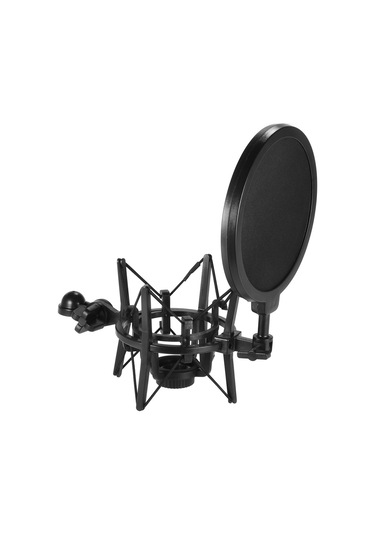 Yunboo Plastik Mikrofon Şok Emici Siyah Renkli 15cm Anti-gürültü Filtreli Koruyucu Kutu