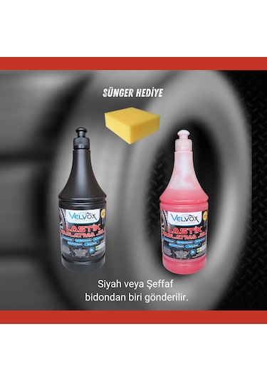 Velvox Lastik Parlatma Jeli 1000 Ml Yoğun Kıvam + Sünger