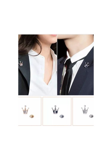 Olfil Broş-mini Taç Parıltı Tarzı 206746461 Gri