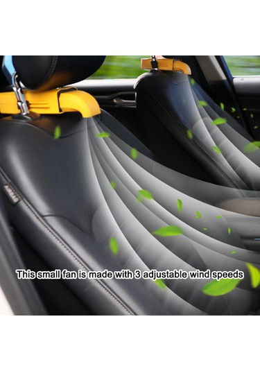 Wezone Araba Arka Koltuk Soğutucu Fan - Usb İle Çalışır, Evcil Hayvanlar Ve Yolcular İçin, Sarı Renk