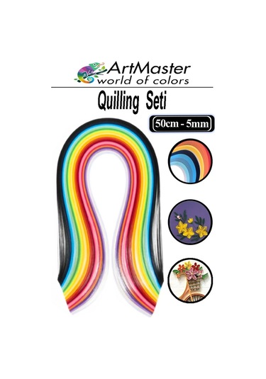 Quilling Seti İnce 5 Mm 1 Paket Karışık Renkli Quling Kağıt Katlama Kıvırma Sanatı Telkari Kuiling