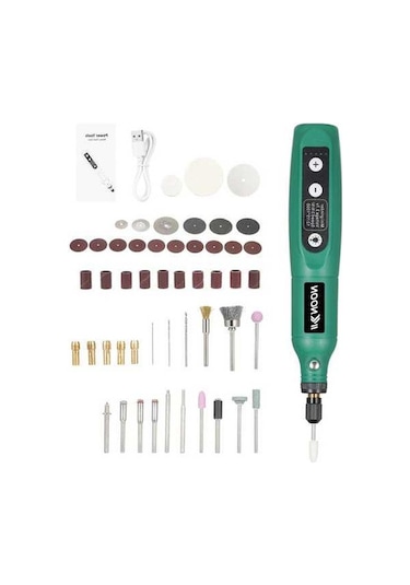 Pazly 5'li Hızlı Kablosuz Mini Matkap Seti - 50 Aksesuarlı, Taşlama & Cilalama Fonksiyonlu