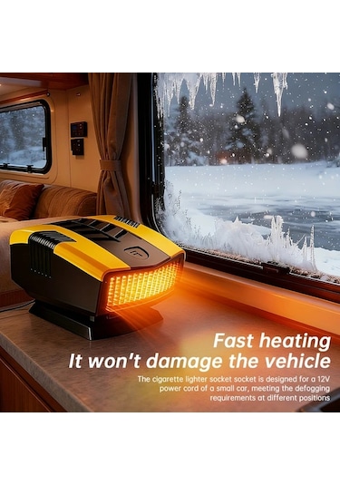 Willowhaven Siyah Sarı 150w Taşınabilir Araç Isıtıcı Nem Alma 12v 24v 36v Karavan Minibüs