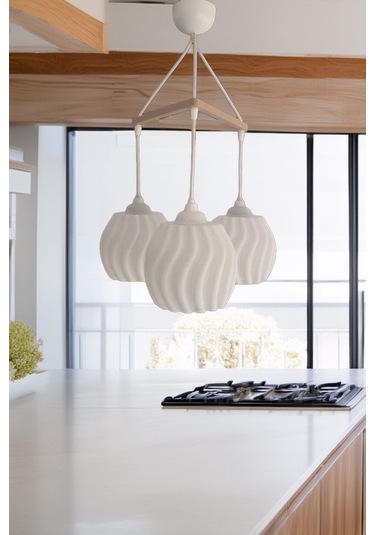 Modern Sarkıt Üçlü Bohem Avize 23x27 Cm Bubble Serisi Salon Mutfak Oturma Odası Cafe Bar Çok Renkli