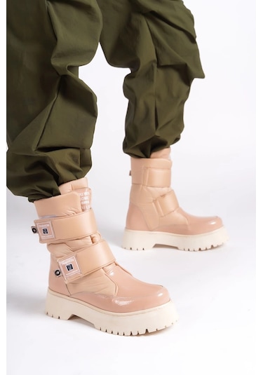 Elısa Cırt Cırtlı Paraşüt Kumaş Rugan Kadın Bot Rtt - Ten Ten