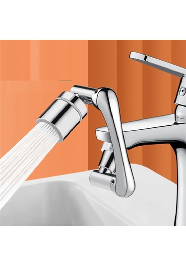 Xurunkeji 1440 Dönebilen Katlanabilir Musluk Genişletici Havalandırıcı İki Su Çıkış Modu, Evrensel Sıçrama Filtreli Musluk GÜMÜŞ