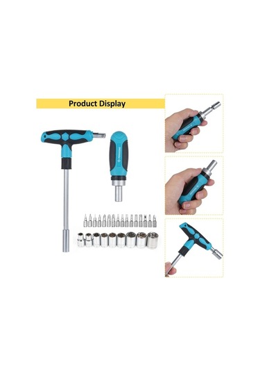 Pazly Çok Amaçlı Çift Kollu Tornavida Seti Ve Soket Anahtarı - 16 Uçlu Profesyonel & Ev Kullanımı