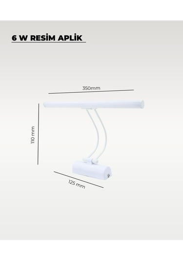 6w Beyaz Flüt Aplik 3200k Sarı Işık Beyaz