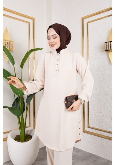 Aerobin Kumaş İkili Takım - Bej / T0109 Bej