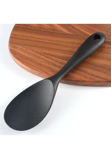 Morponi Silikon Tamamı Silikon Pilav Kaşığı Siyah 20 Cm