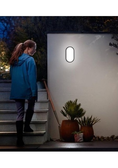 Banyo Tavan Lambası Aydos 20w Oval Siyah Balkon Tavan Lambası 6400k Beyaz Led Işık Teras Duvar Lambası Siyah