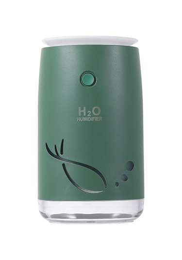 Muhtasar Balık Desen Mini Ev Dilsiz Yatak Odası Öğrenci Yurdu Ofis Taşınabilir Usb Kablosuz Dayanıklı Nemlendirici Yeşil