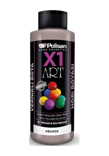 Polisan X1 Art Vernikli Hobi Boyası Abanoz 120 ML